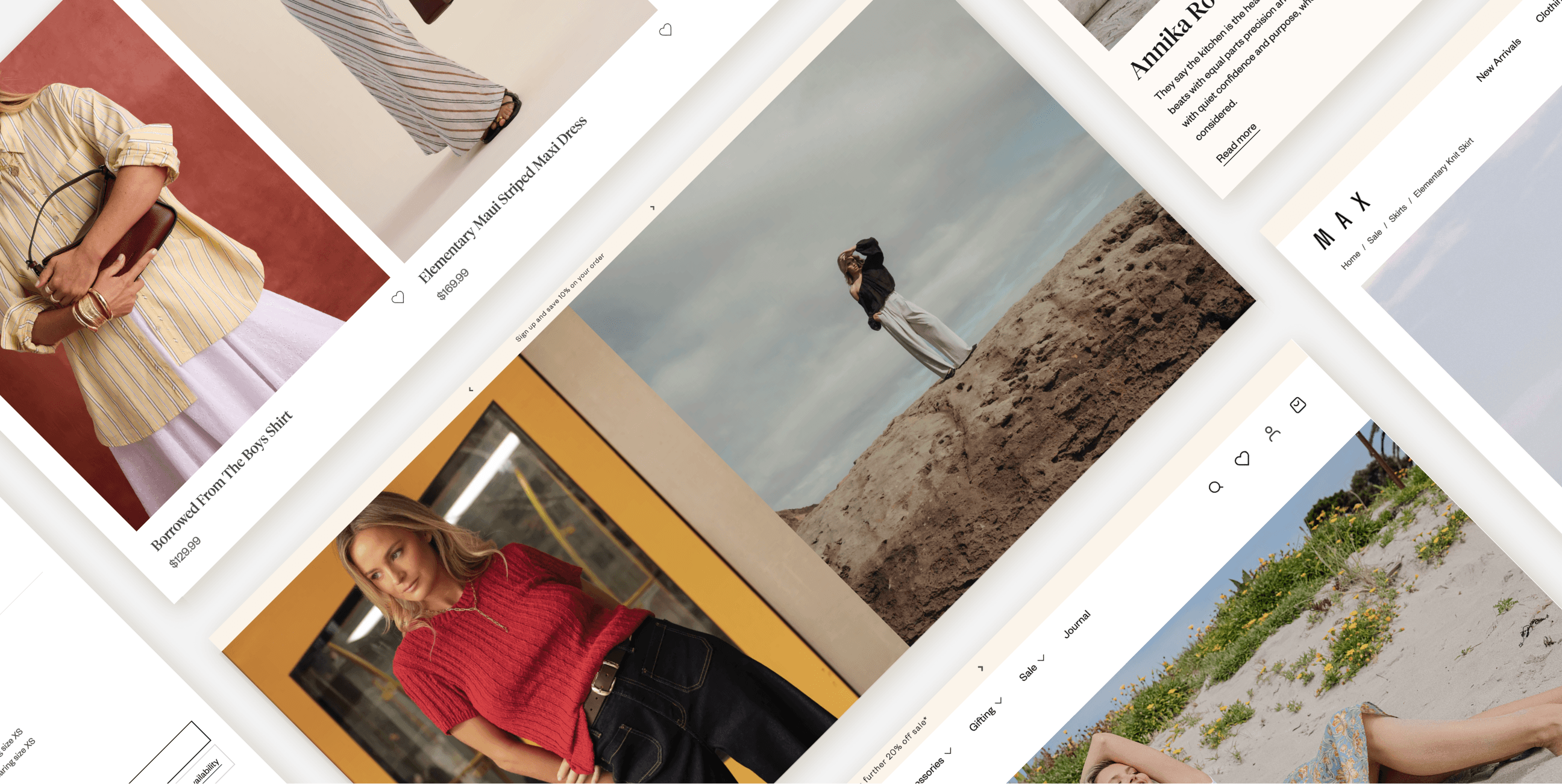 Barkers and Max website and product imagery arranged in a diagonal collage