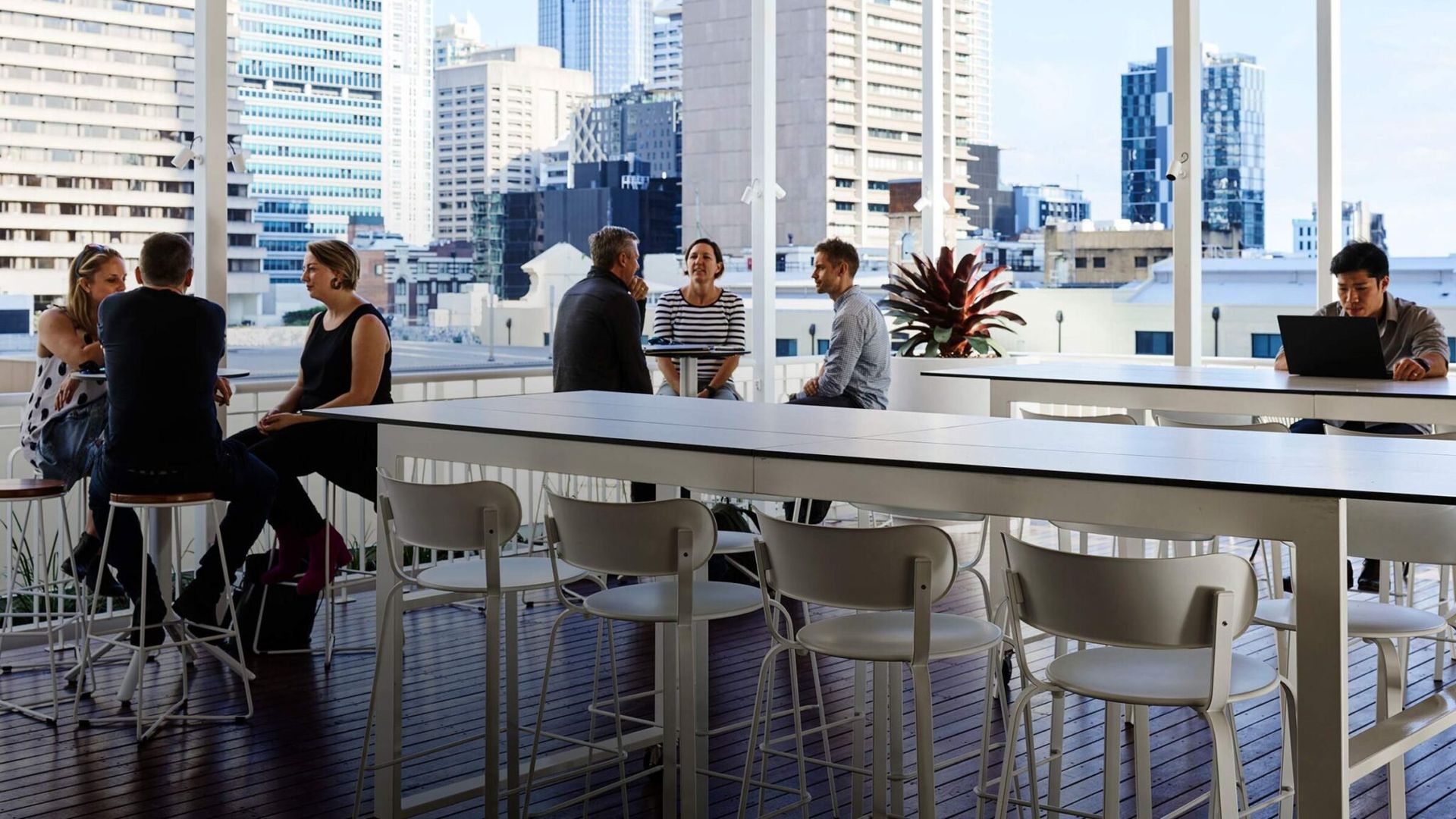 Shared workspace at Hub Anzac Square, Brisbane
