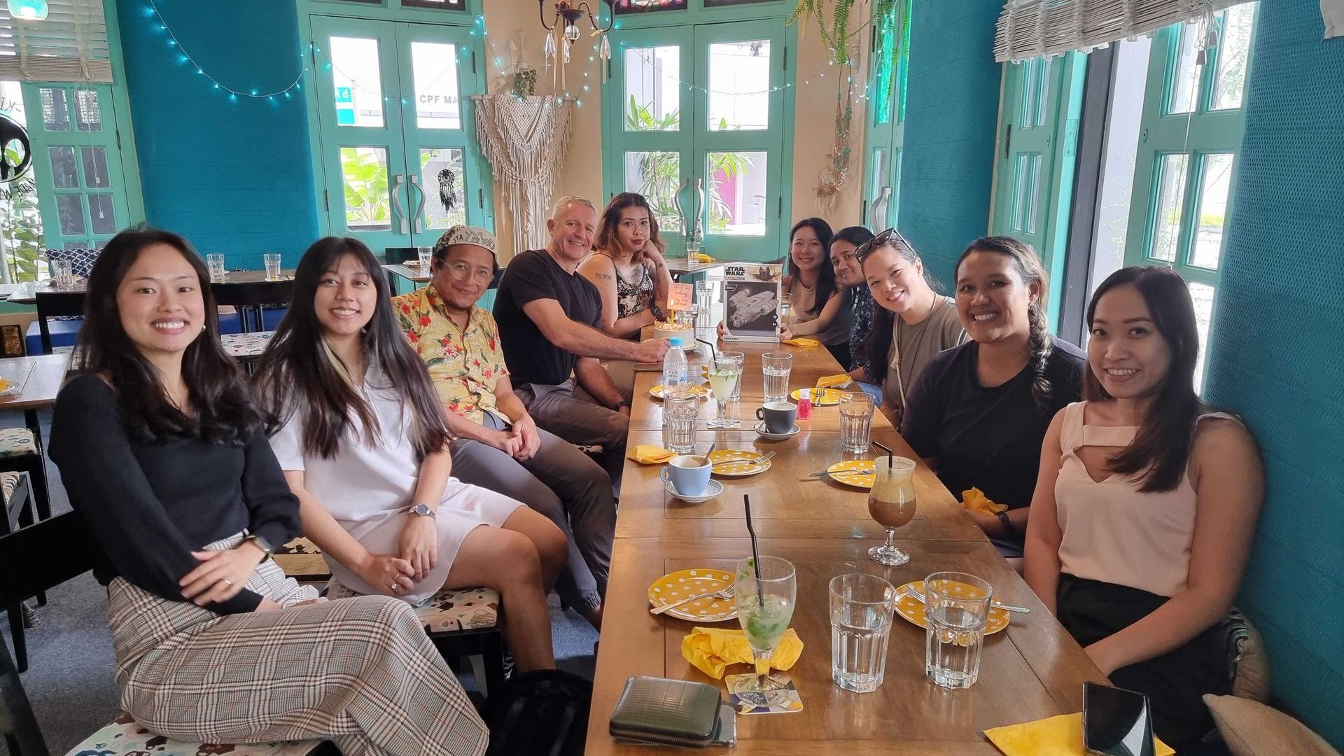 Overdose Singapore team at a team lunch, February 2023